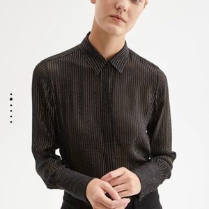 Nili Lotan Blouses LLEIDA Black W/Gold stripe
